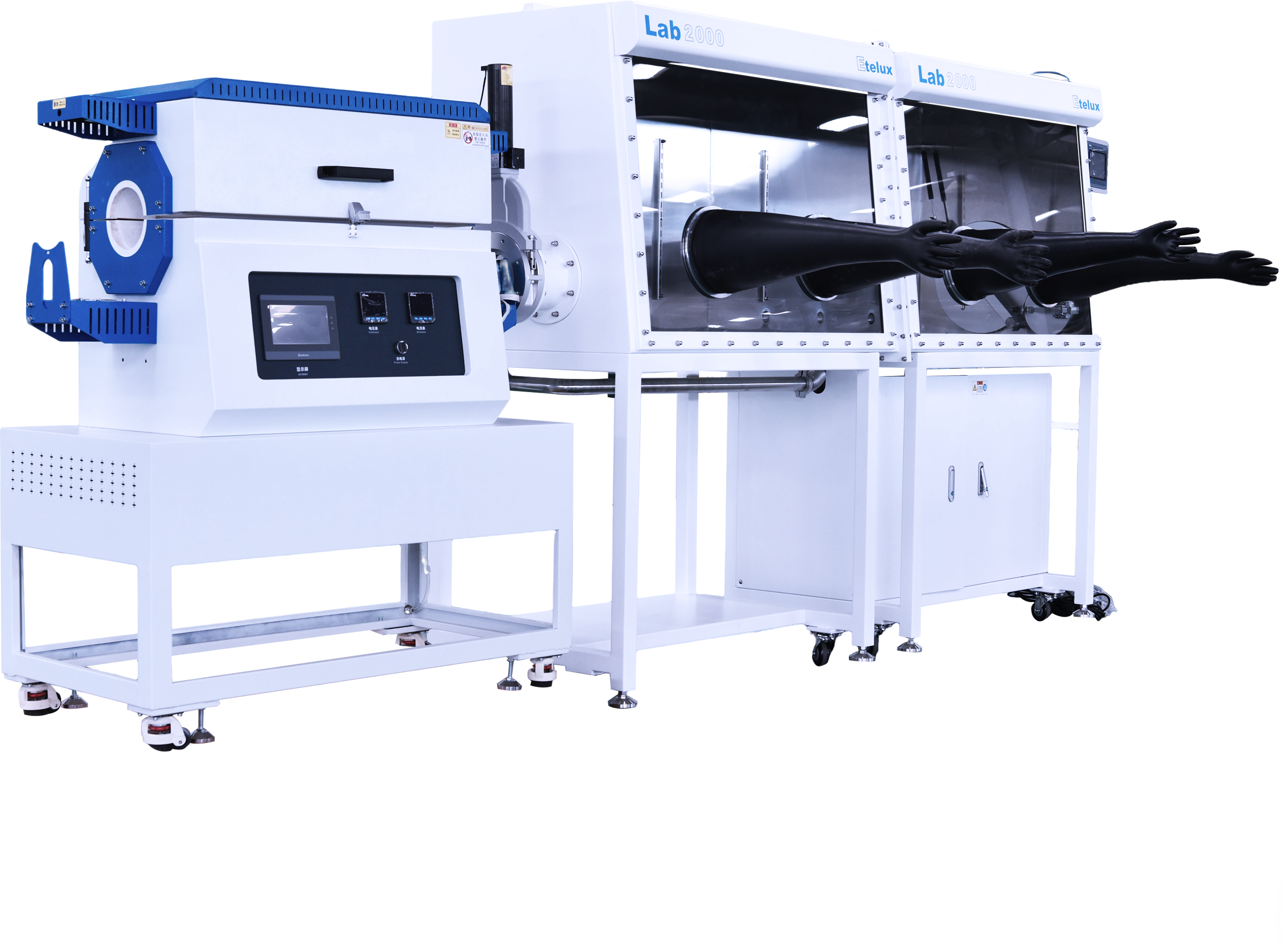 新材料研发制备-集成管式炉单面双工位手套箱