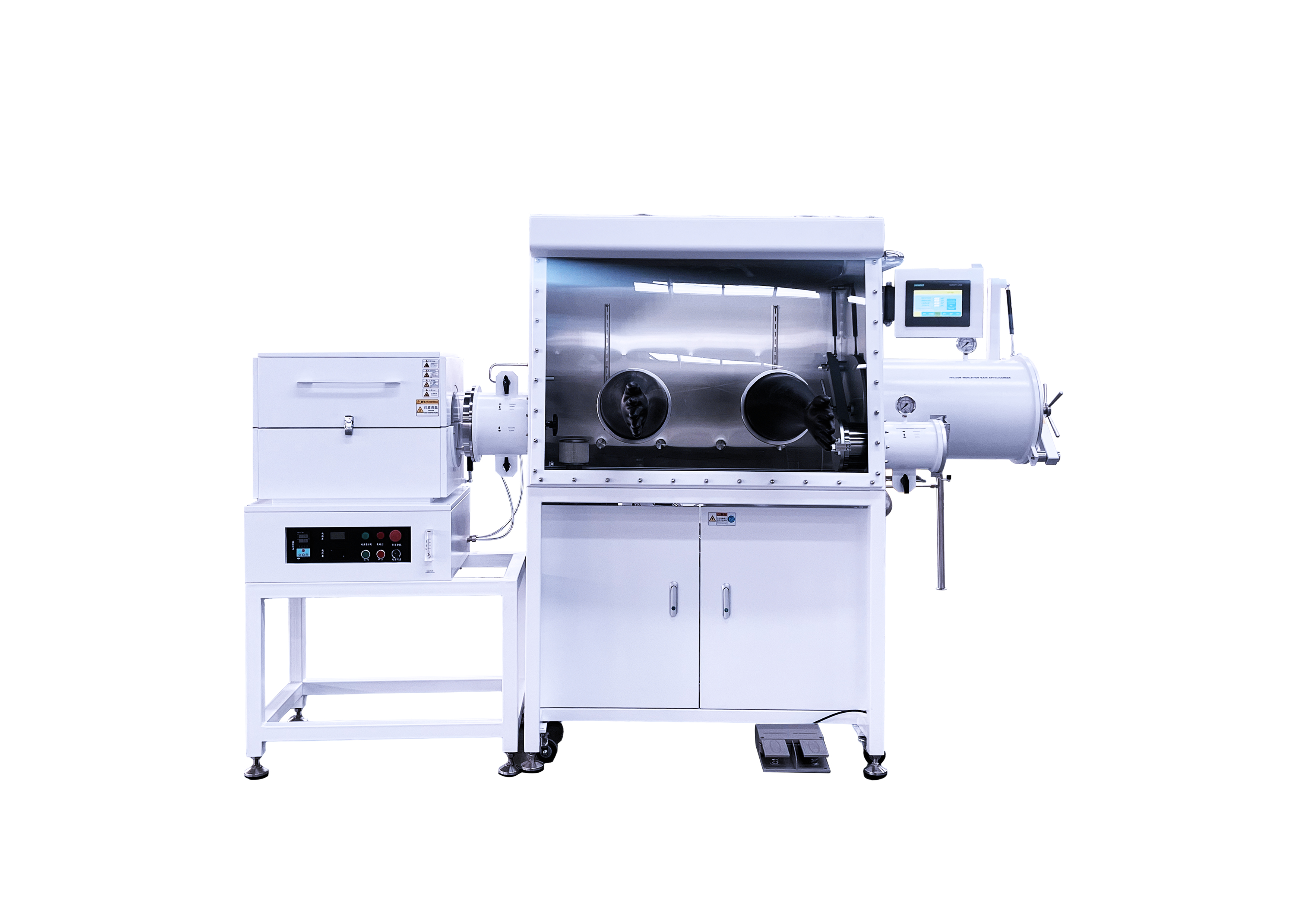 固态电池研发-集成管式炉单工位手套箱系统