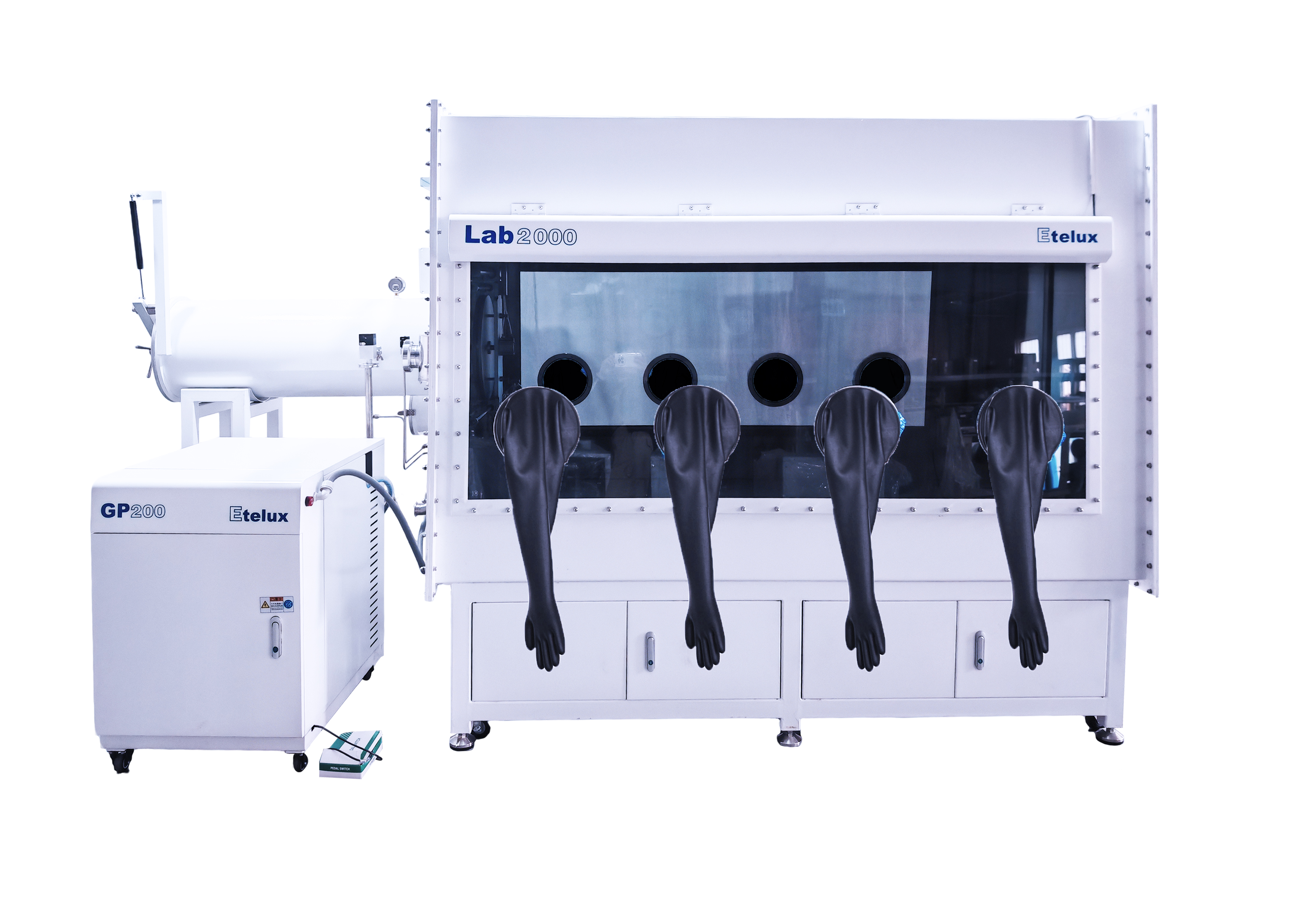 双面大舱室四工位加长过渡舱分体式手套箱